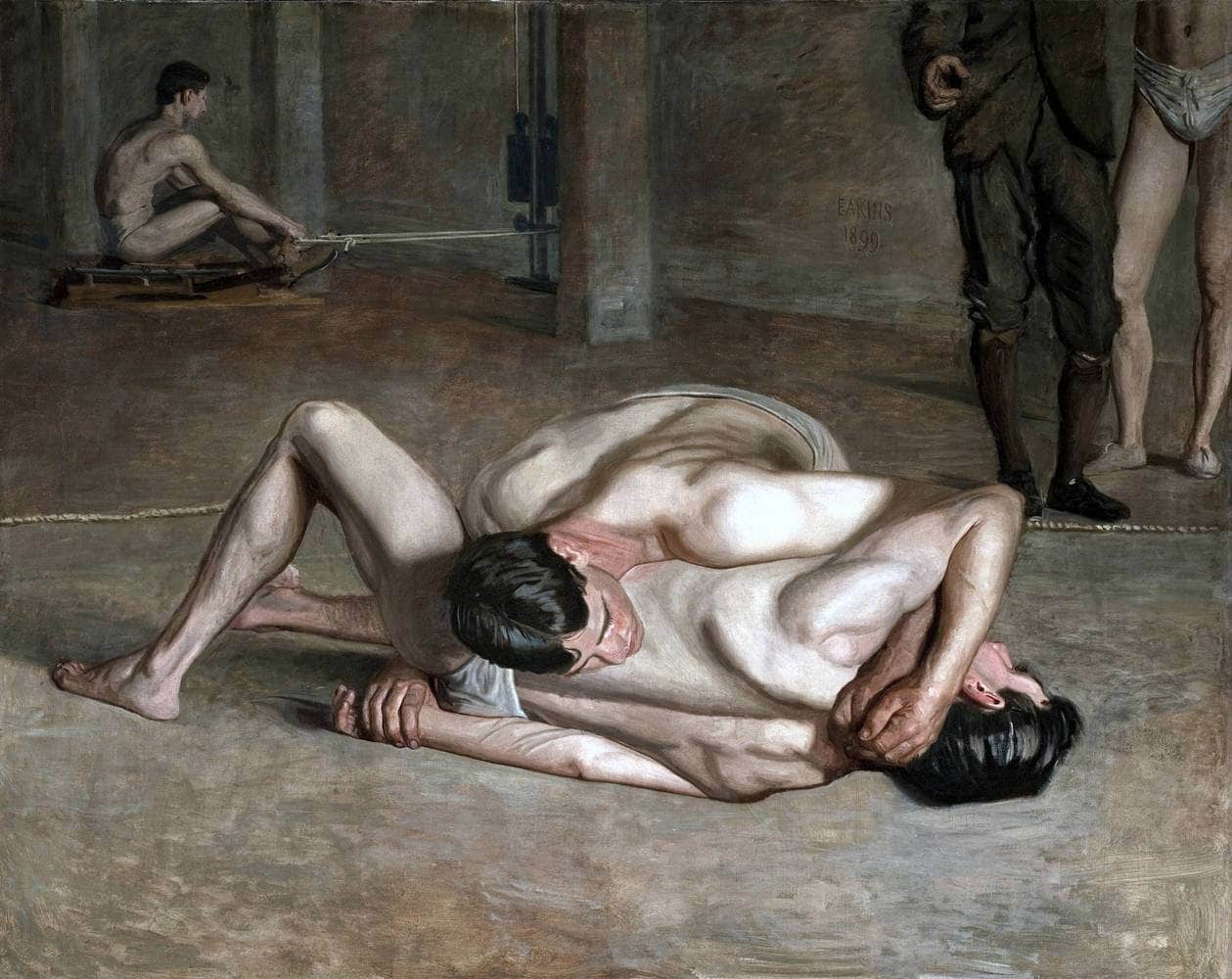 Wrestlers Painting Thomas Eakins Canvas Art - Image 5