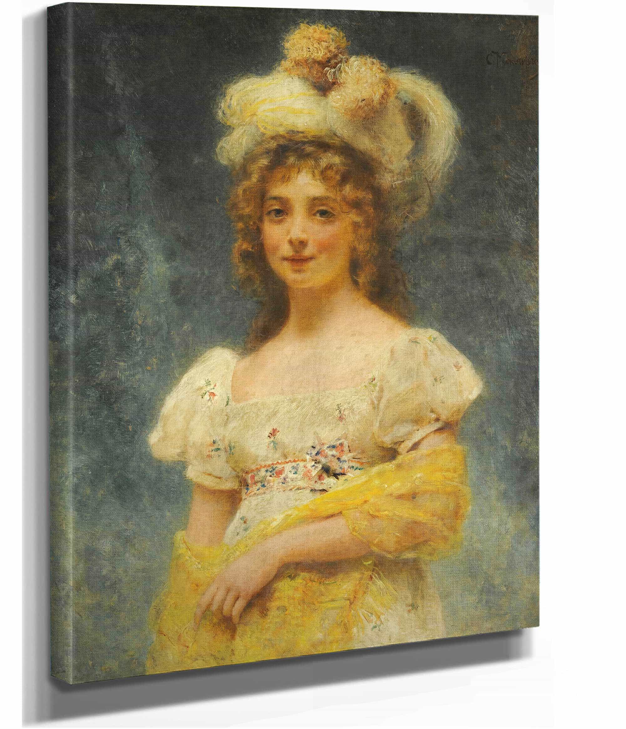 Yellow Shawl by Konstantin Egorovich Makovsky - Image 2