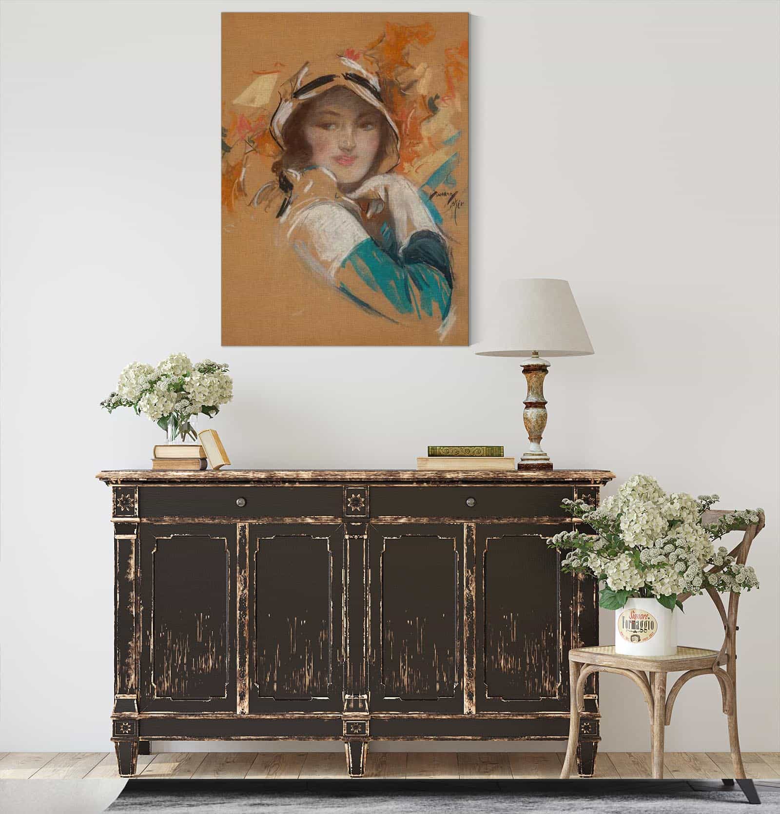 Young Beauty In Bonnet by Harrison Fisher - Image 4