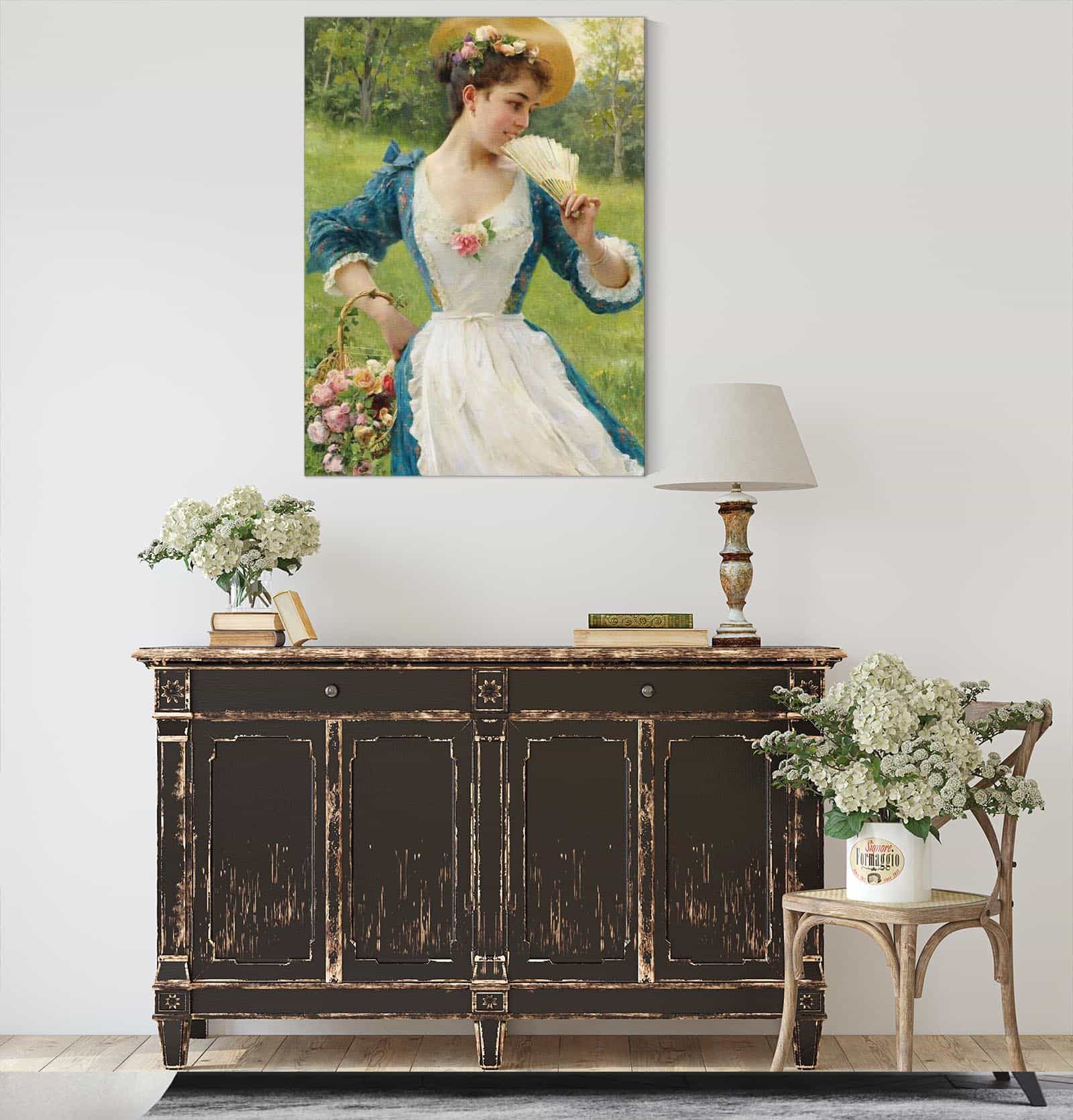 Young Beauty With A Basket Of Roses by Federico Andreotti - Image 4