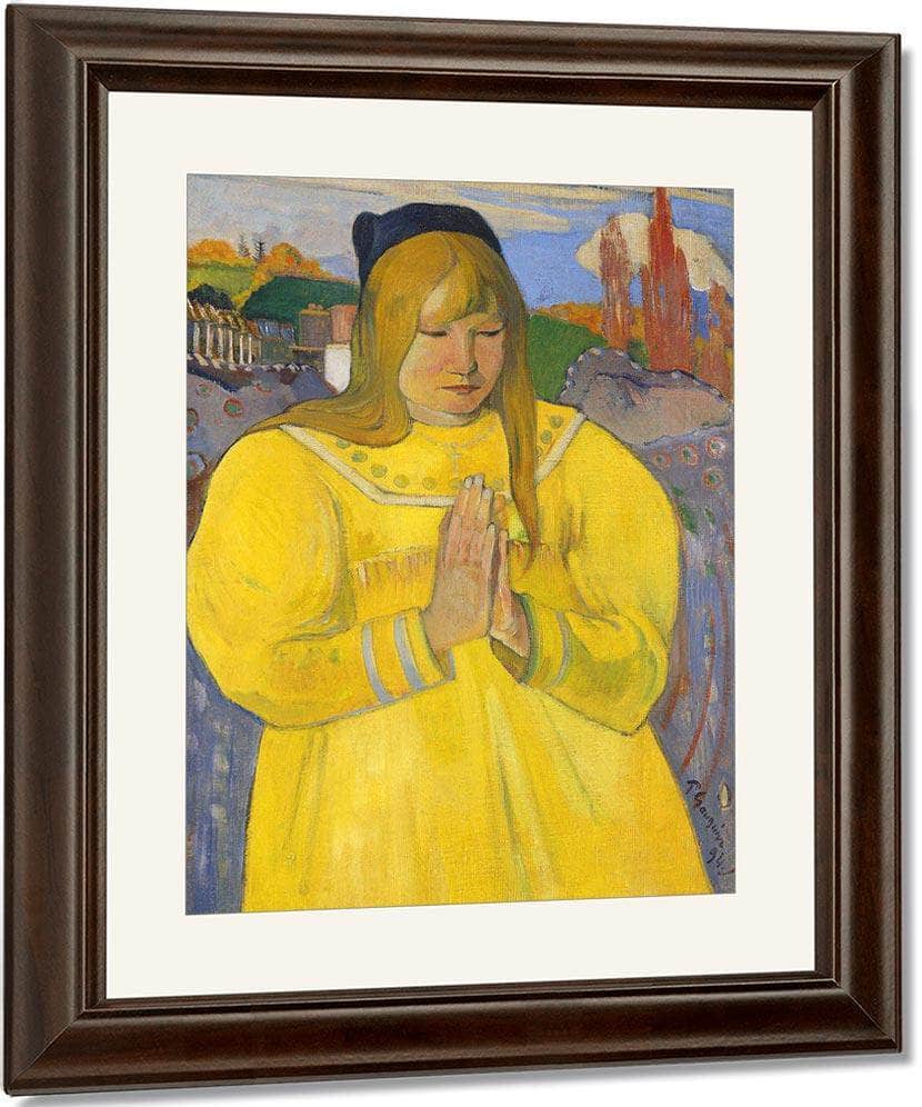 Young Christian Girl Bretonne En Priere 1894 Oil On Canvas 65 2X46 7Cm By Paul Gauguin - Image 4