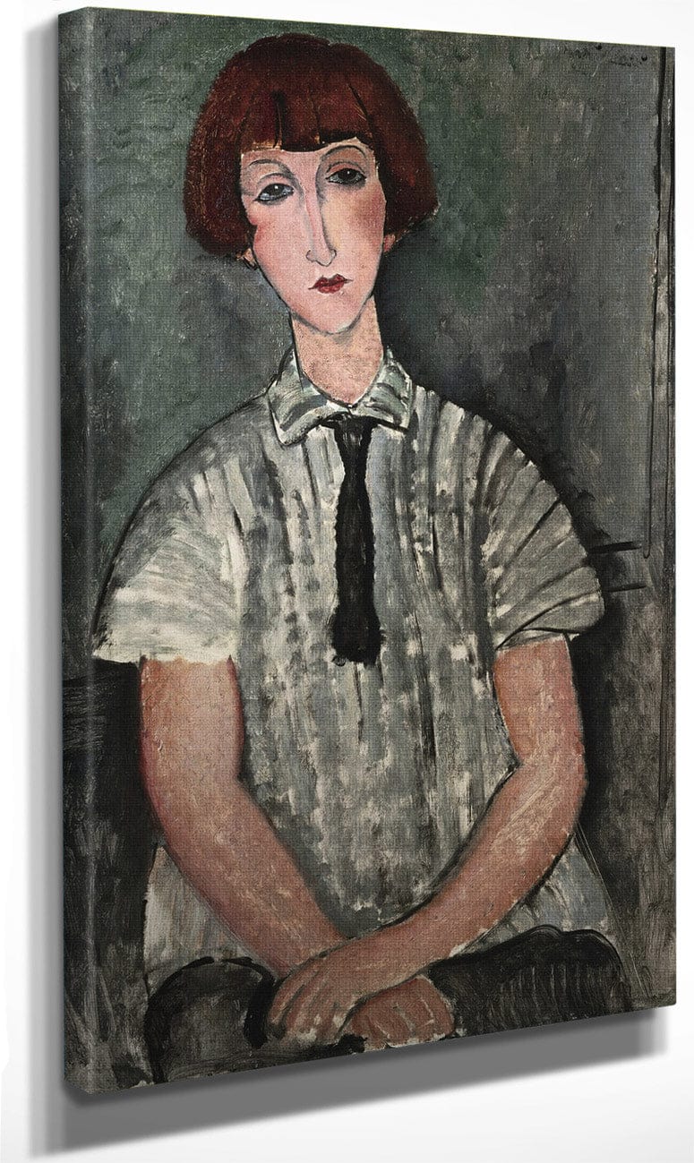 Young Girl In A Striped Shirt By Amedeo Modigliani
