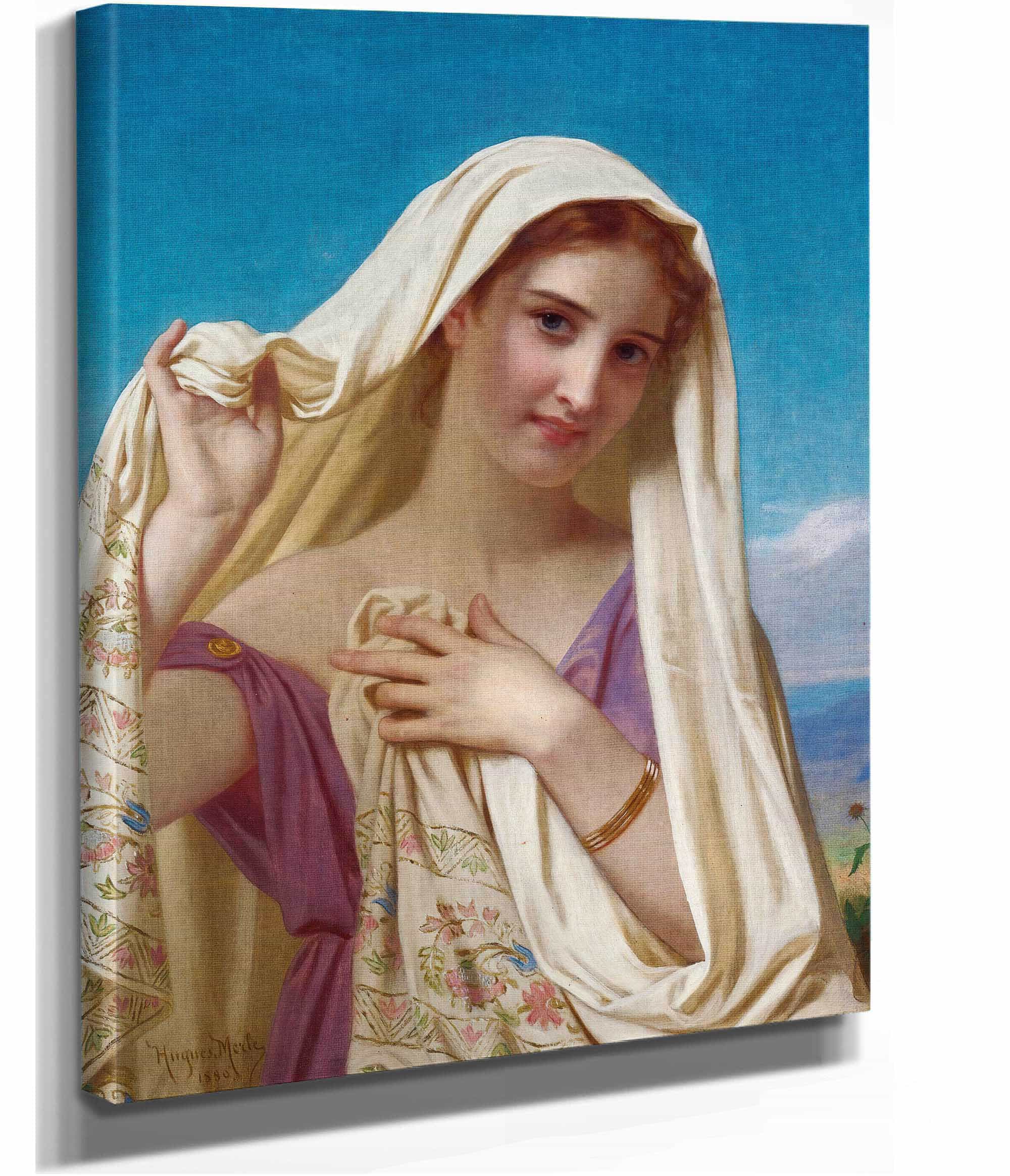 Young Girl In A Veil by Hugues Merle - Image 2