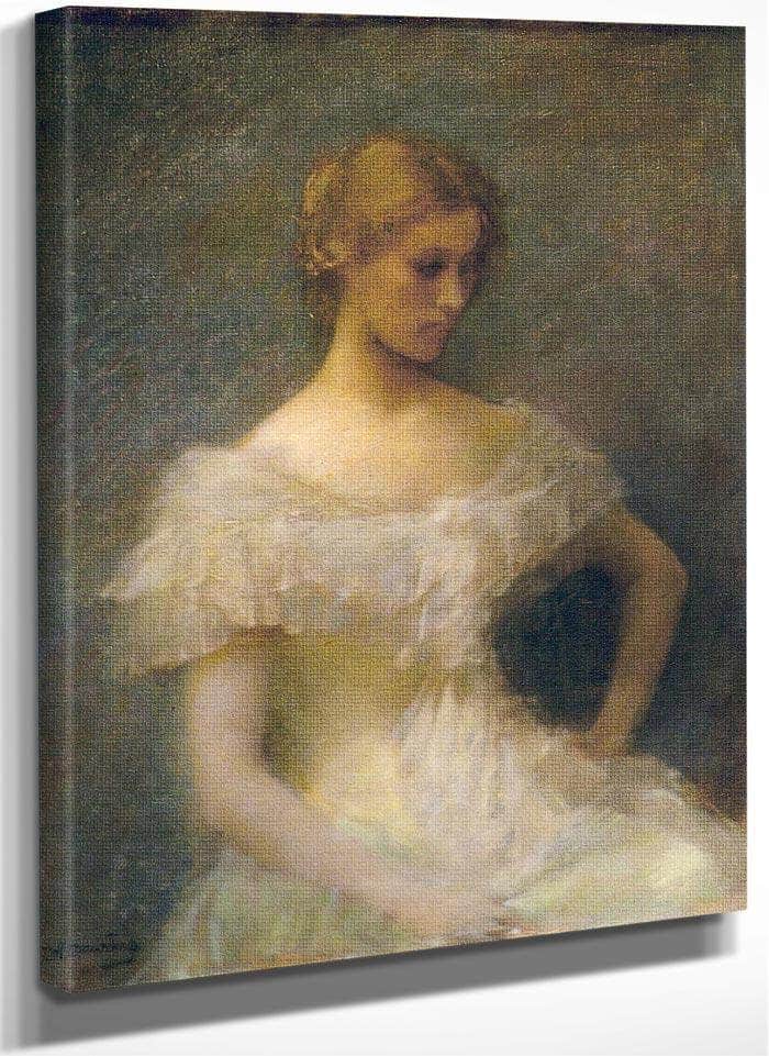 Young Girl Seated By Thomas Wilmer Dewing