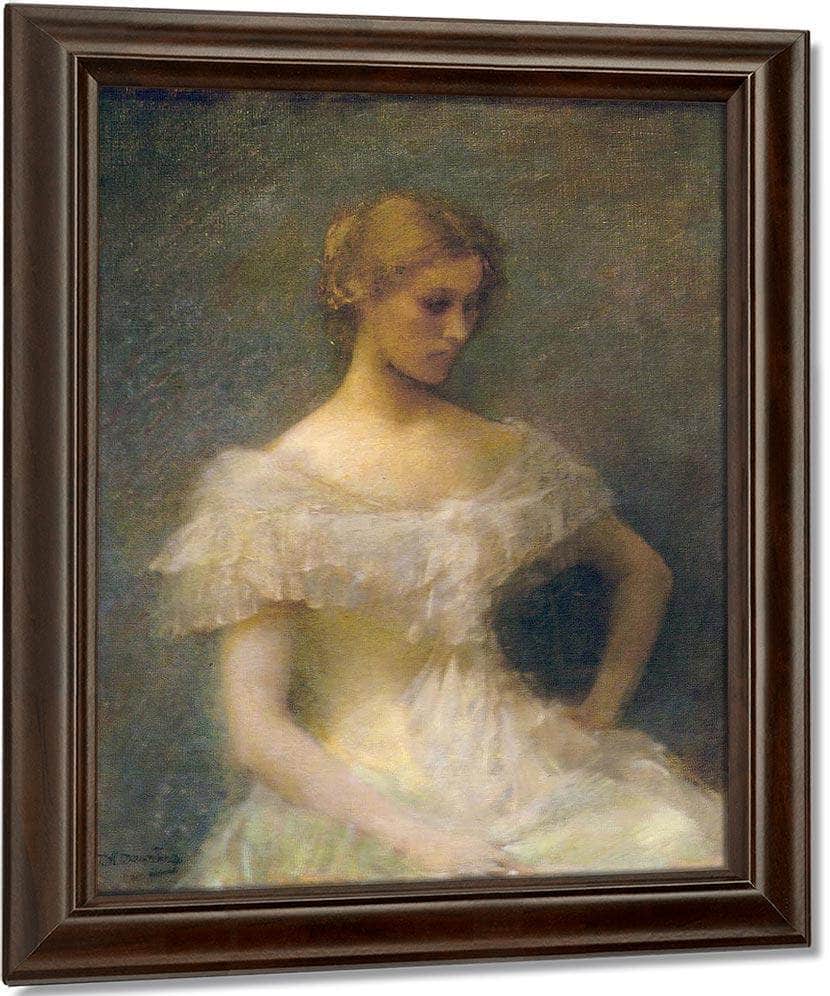 Young Girl Seated By Thomas Wilmer Dewing - Image 5