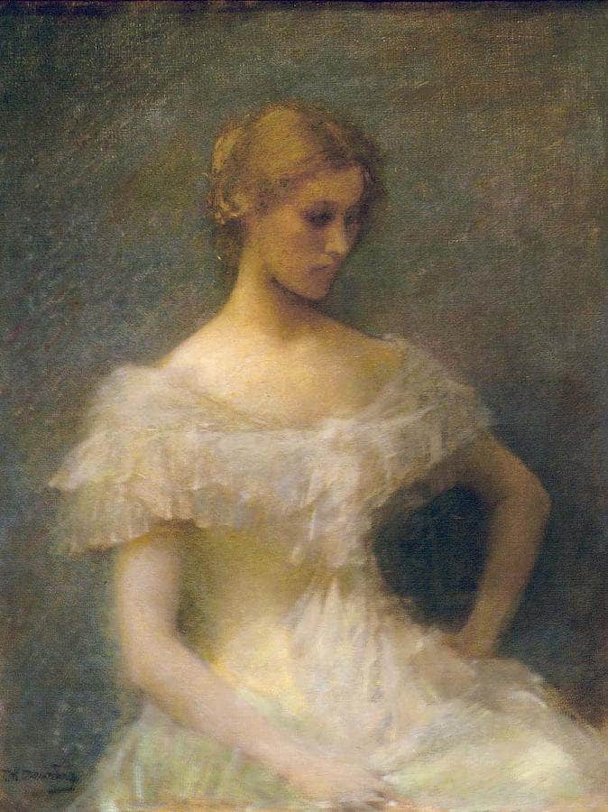 Young Girl Seated By Thomas Wilmer Dewing - Image 6