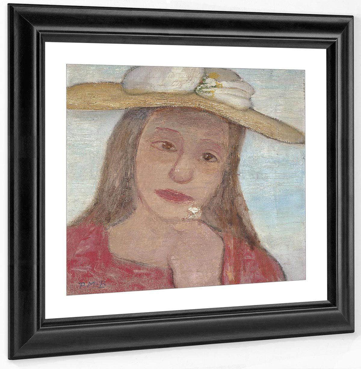 Young Girl With Straw Hat And A Flower In Her Hand By Paula Modersohn Becker - Image 4