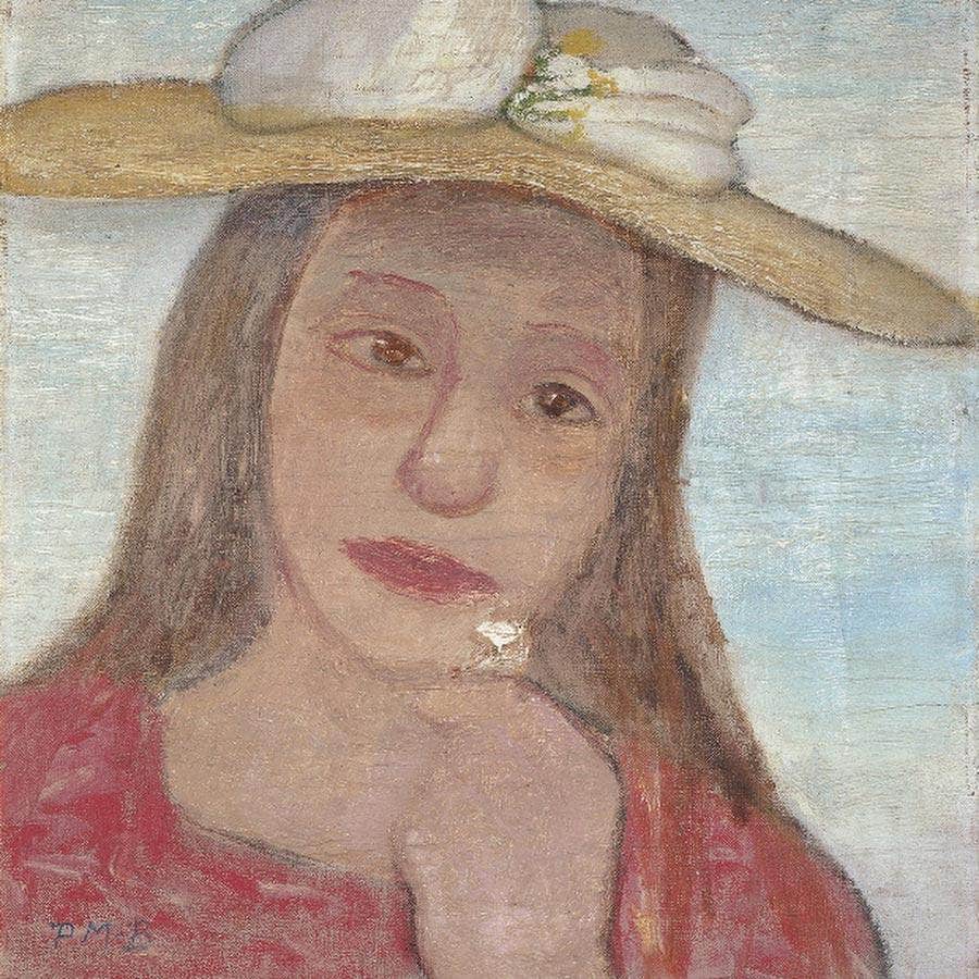 Young Girl With Straw Hat And A Flower In Her Hand By Paula Modersohn Becker - Image 5