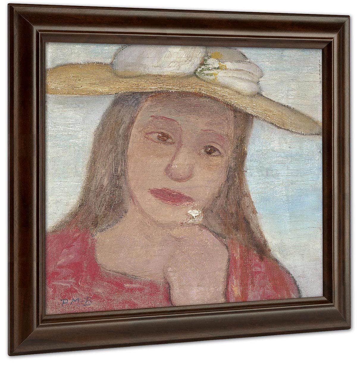 Young Girl With Straw Hat And A Flower In Her Hand By Paula Modersohn Becker - Image 6