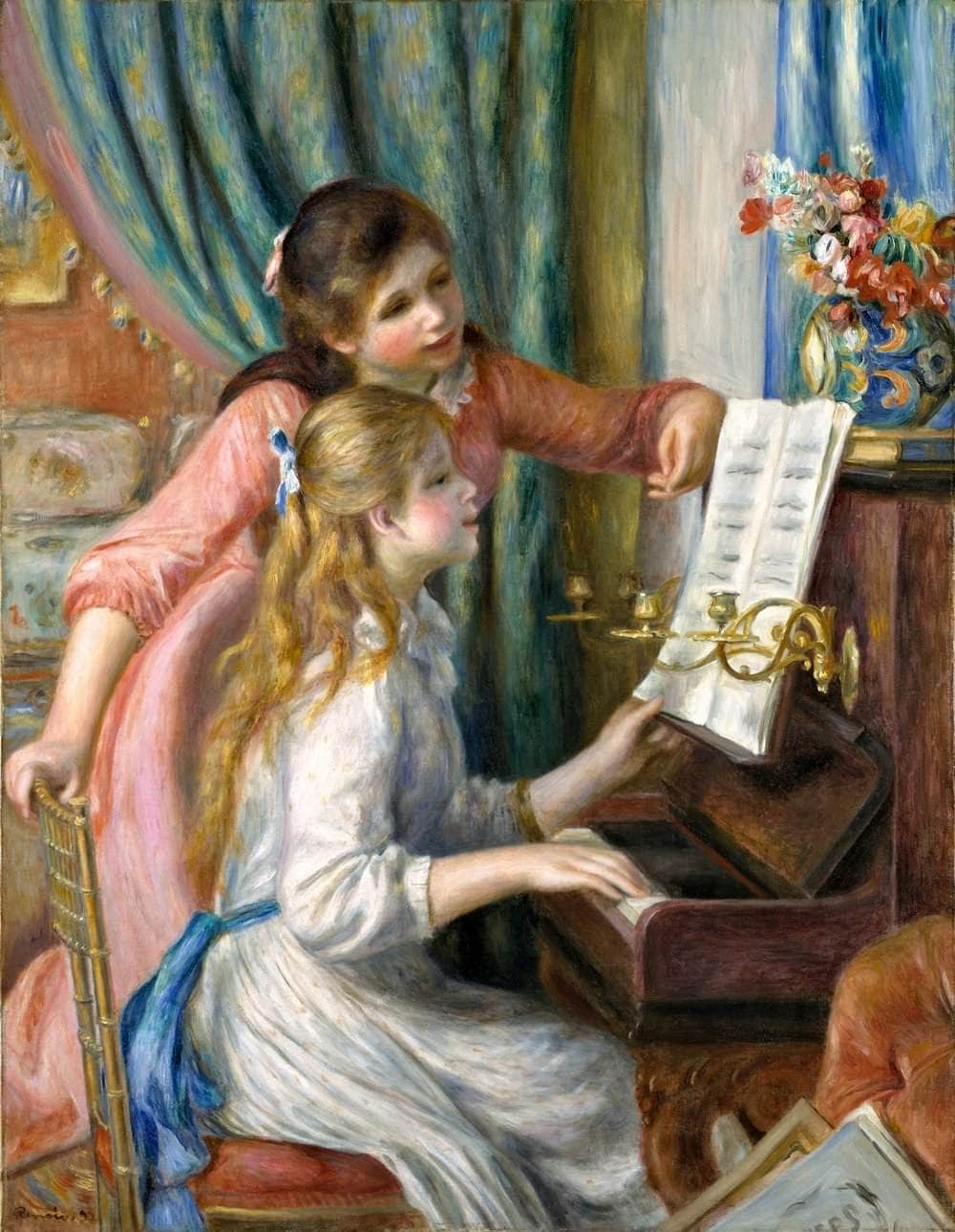Young Girls At The Piano Painting Auguste Renoir Canvas Art - Image 5