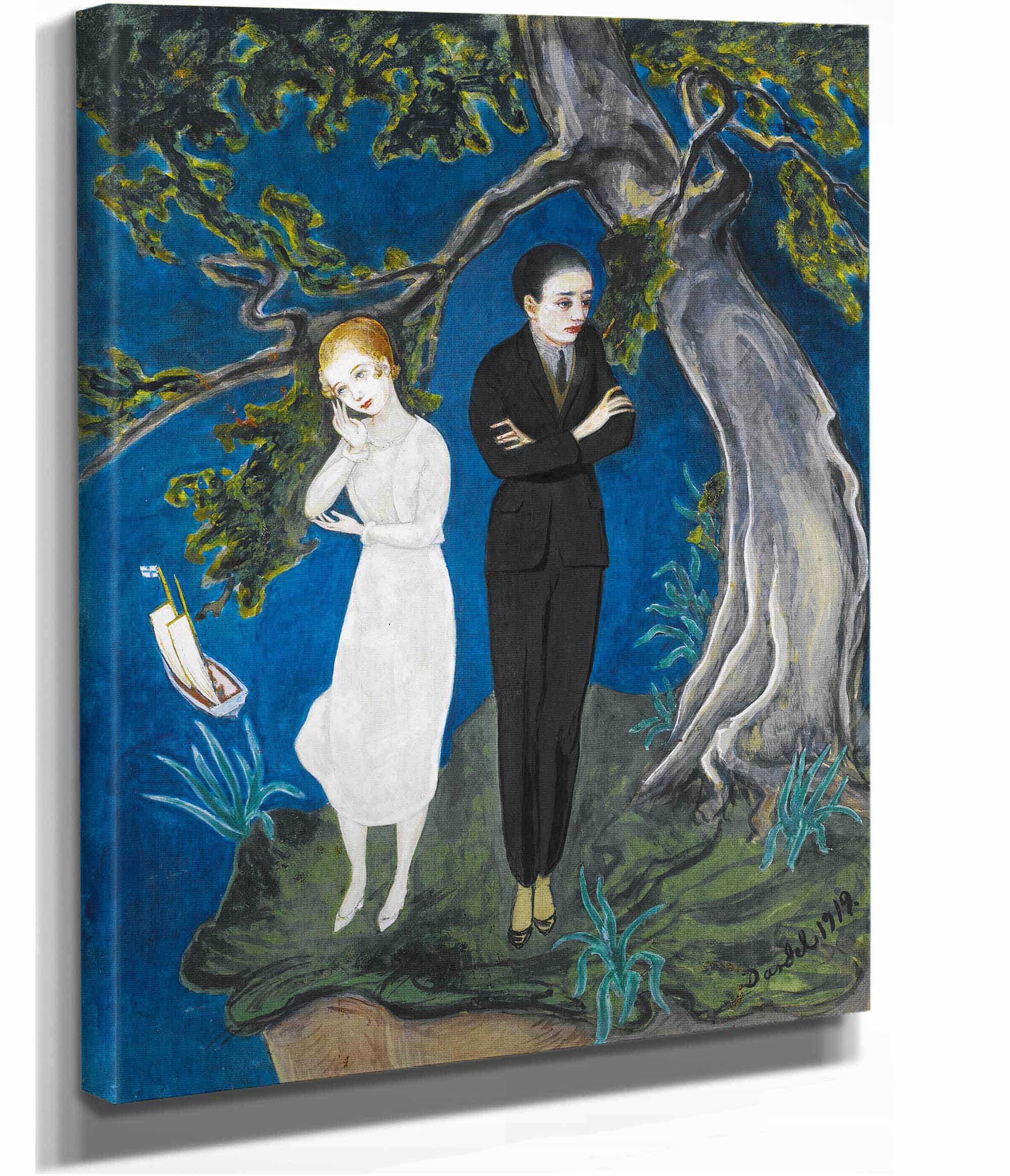 Young Man In Black Girl In White by Nils Dardel - Image 2