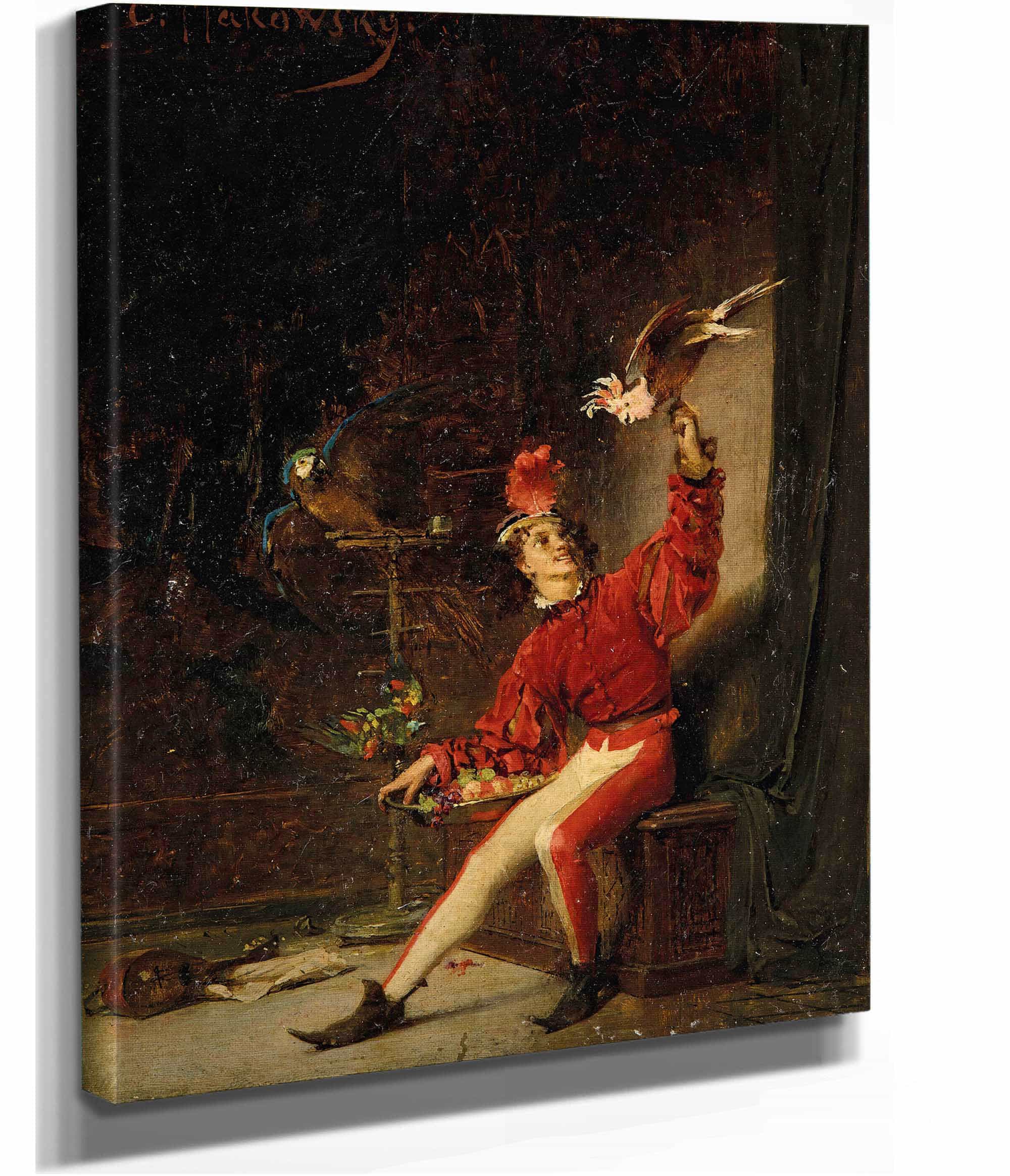 Young Man With Parrot by Konstantin Egorovich Makovsky - Image 2