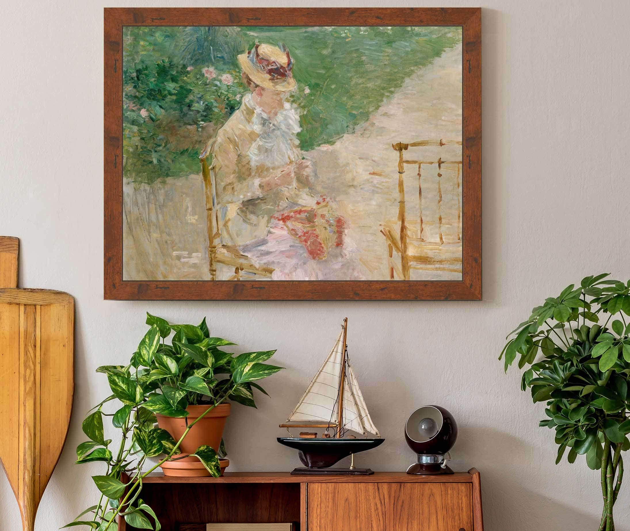 Young Woman Knitting by Berthe Morisot - Image 3