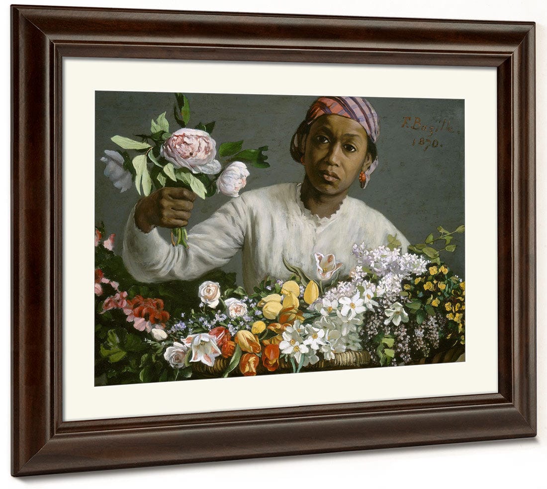 Young Woman With Peonies By Frederic Bazille - Image 5