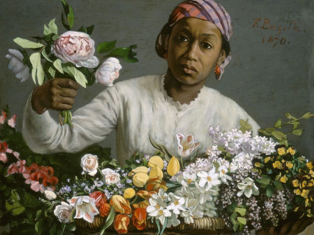 Young Woman With Peonies By Frederic Bazille - Image 7
