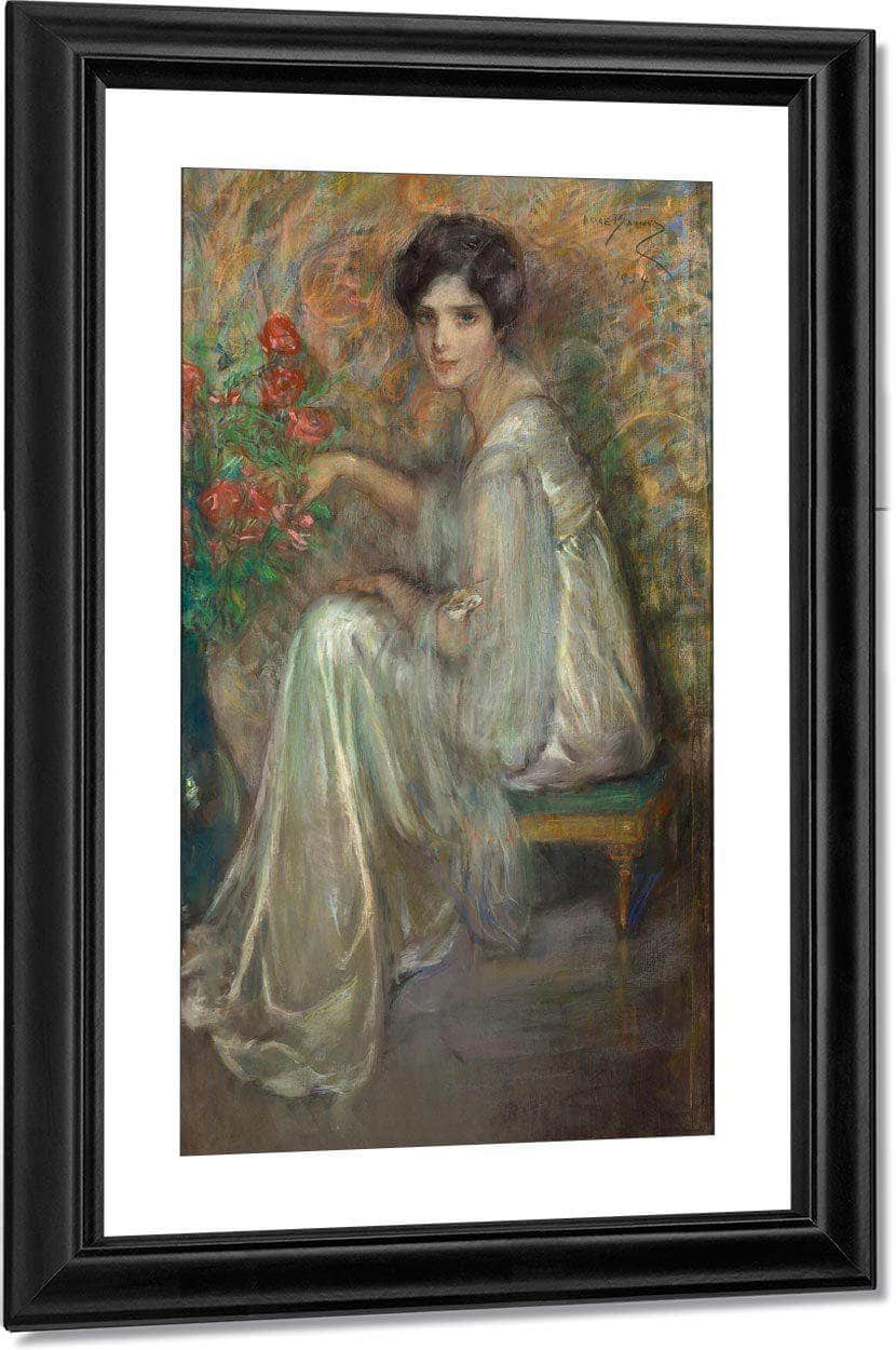 Young Woman With Roses By Alice Pike Barney - Image 3