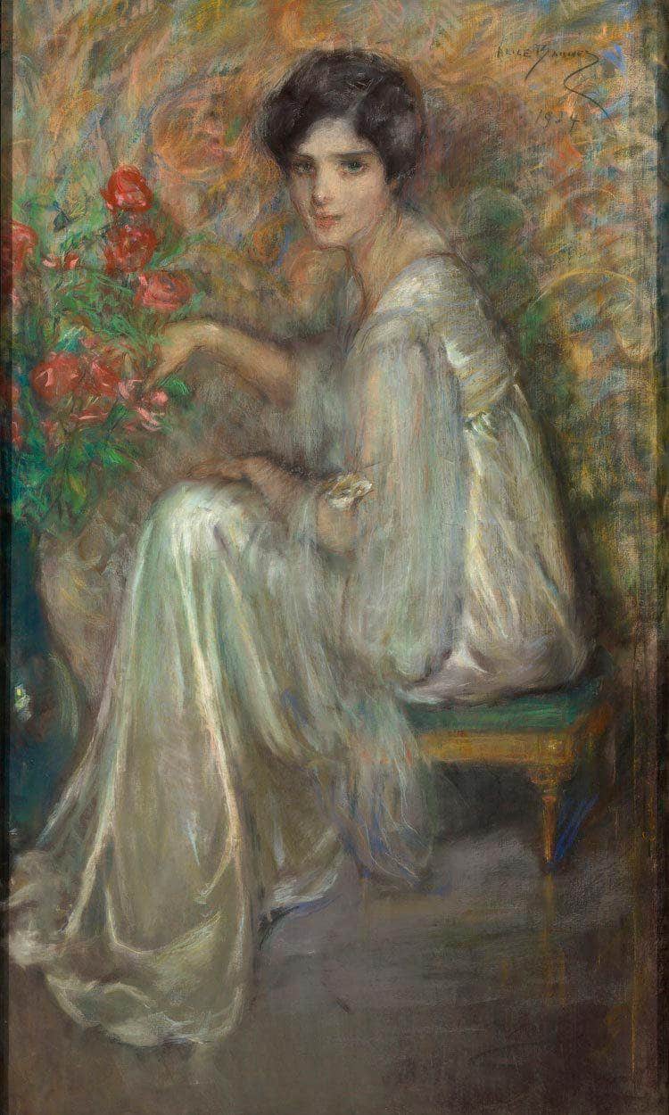 Young Woman With Roses By Alice Pike Barney - Image 6