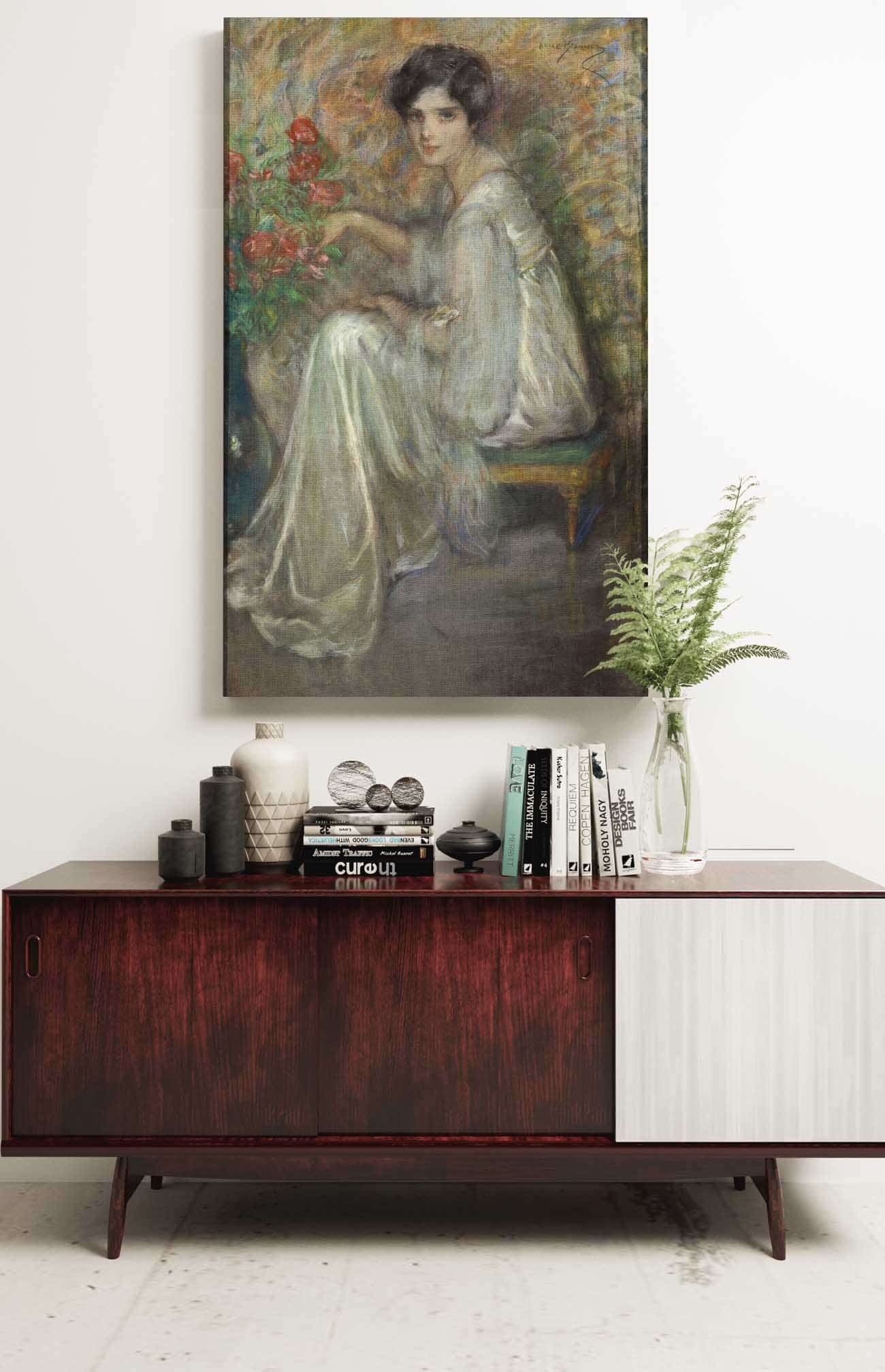Young Woman With Roses by Alice Pike Barney - Image 2