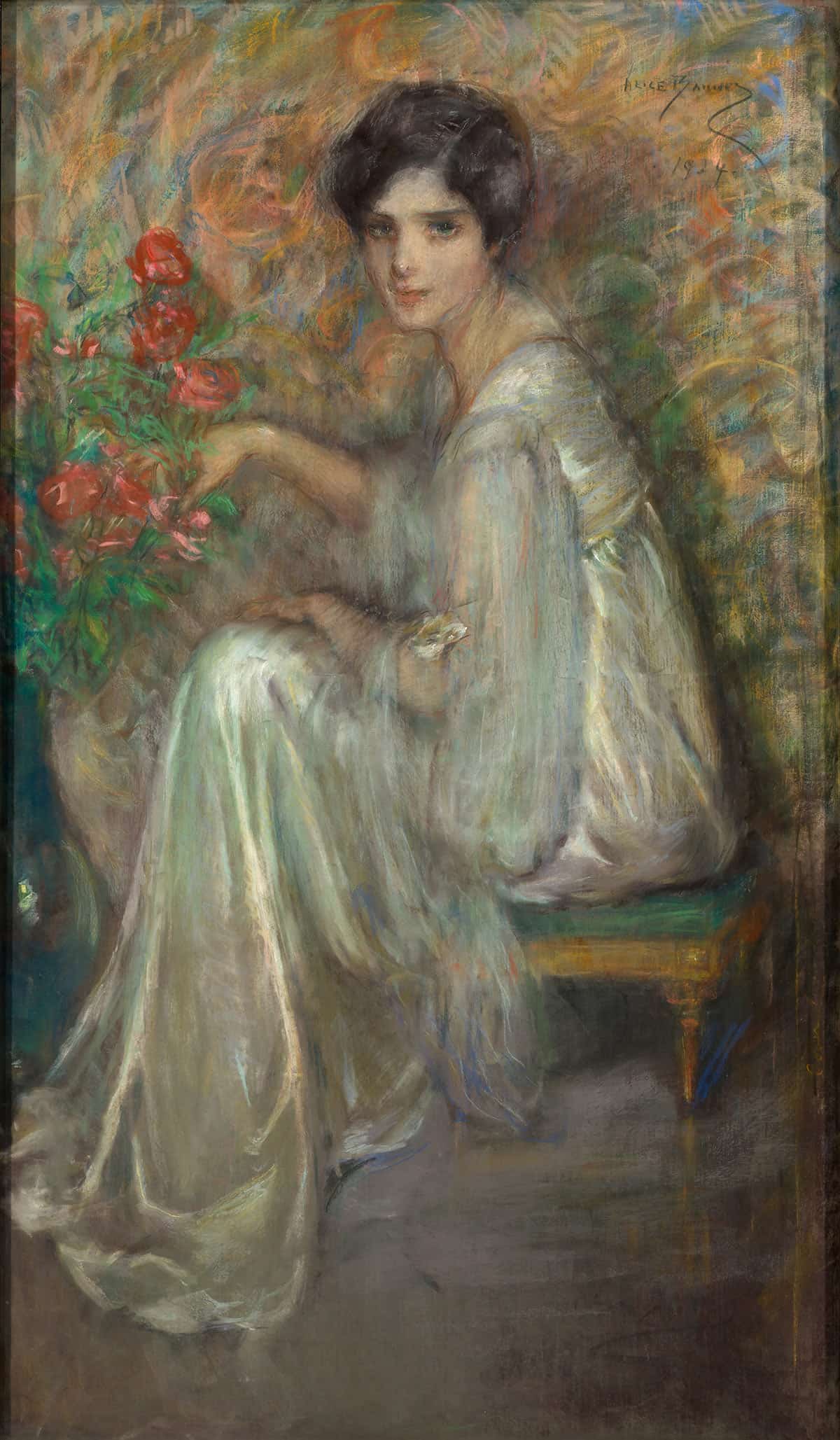 Young Woman With Roses by Alice Pike Barney - Image 3
