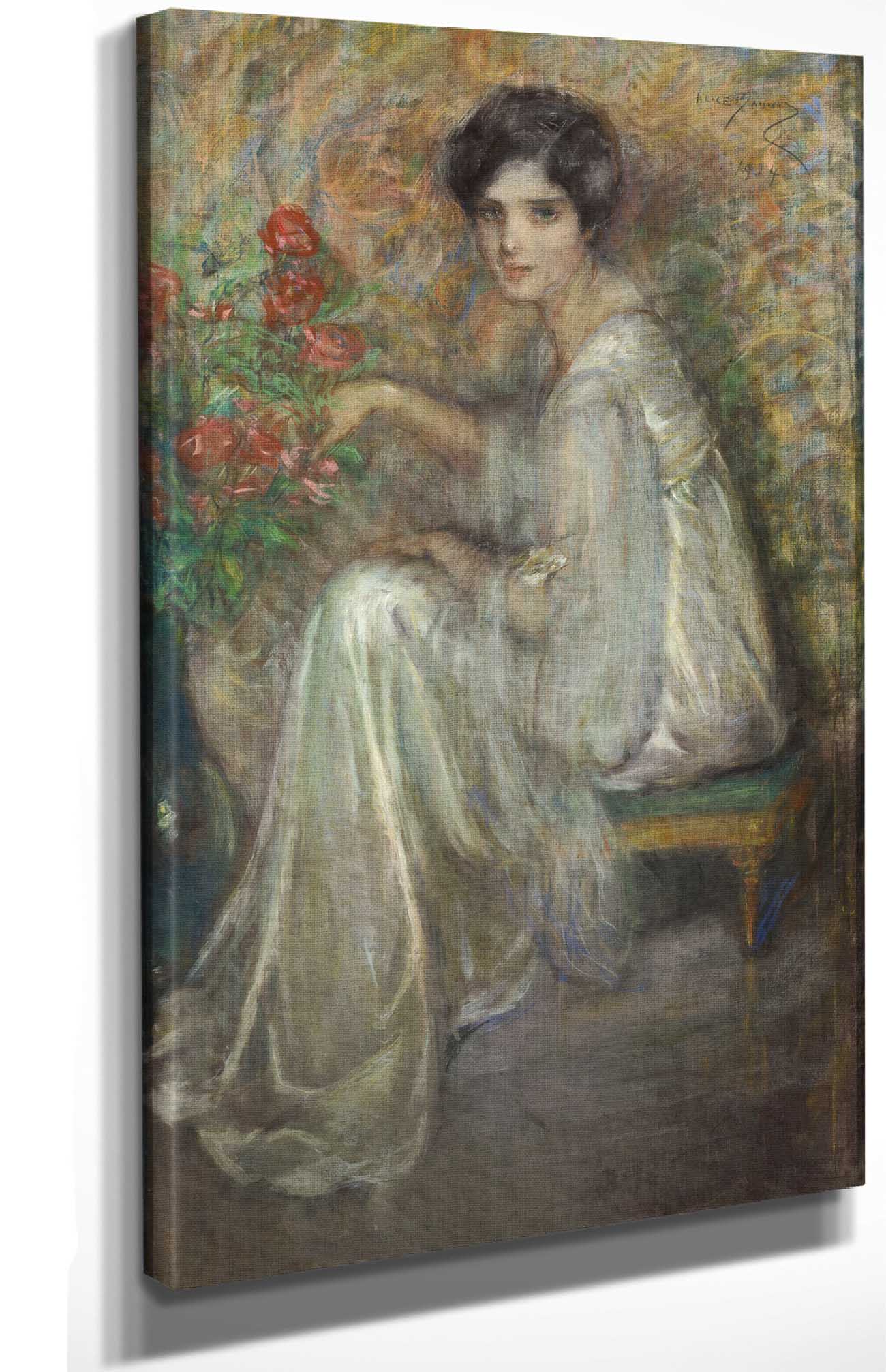 Young Woman With Roses by Alice Pike Barney - Image 4