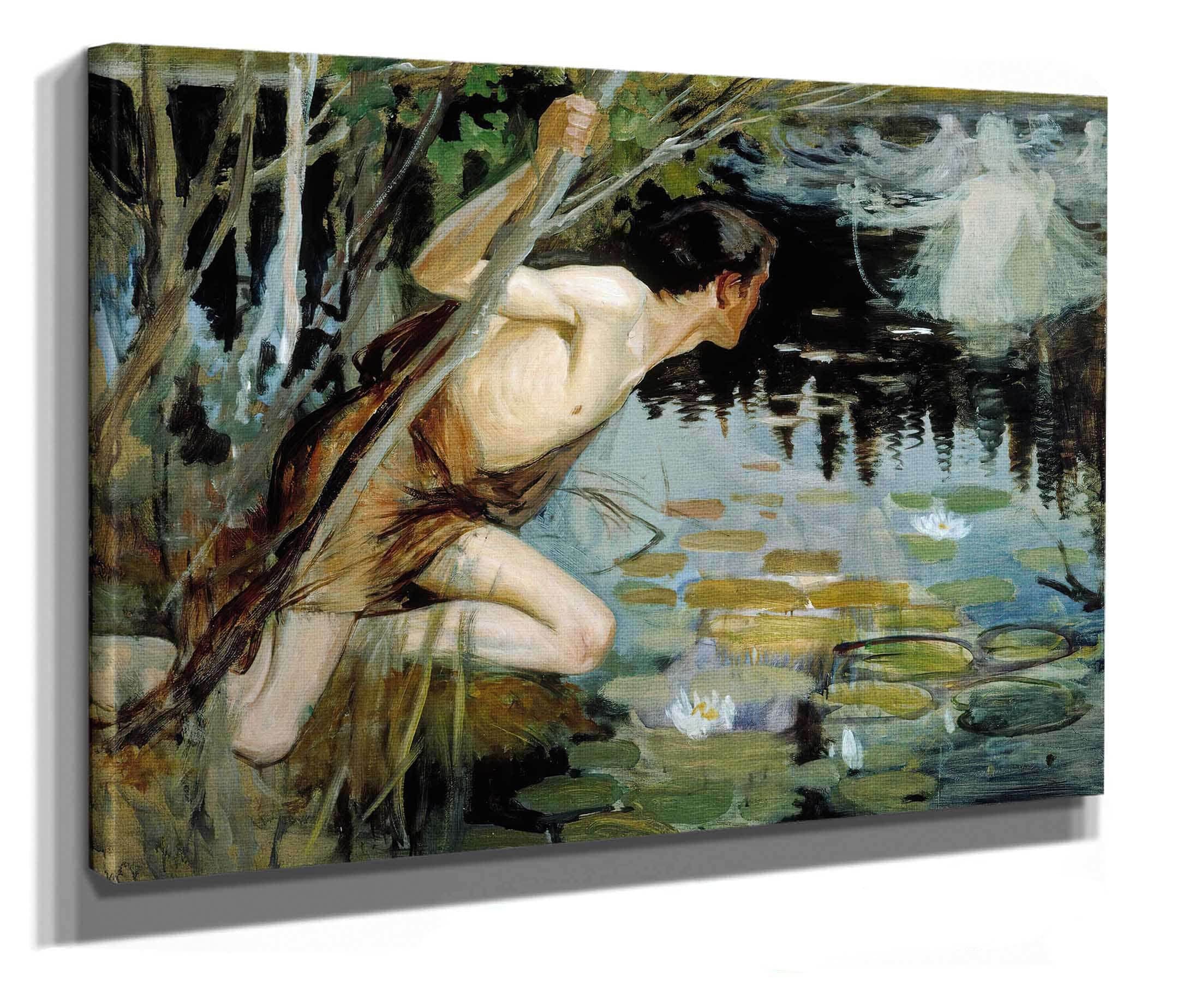 Youth And A Mermaid Sketch by Albert Edelfelt - Image 2