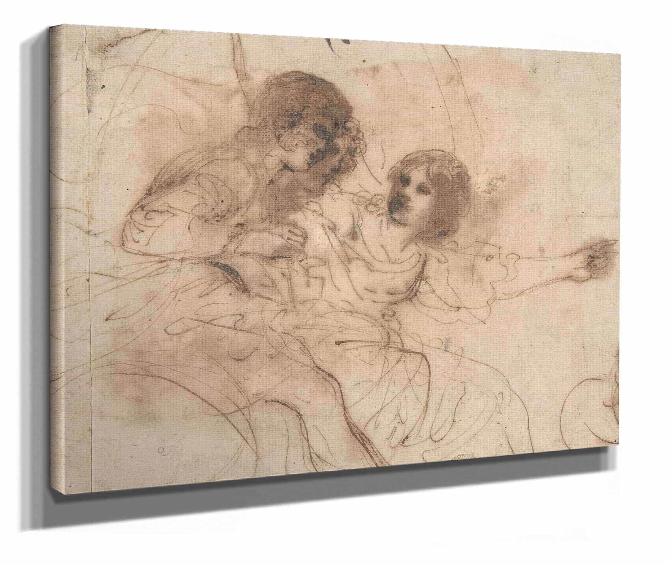 Youth In A Chariot With Attendant Young Woman by Guercino