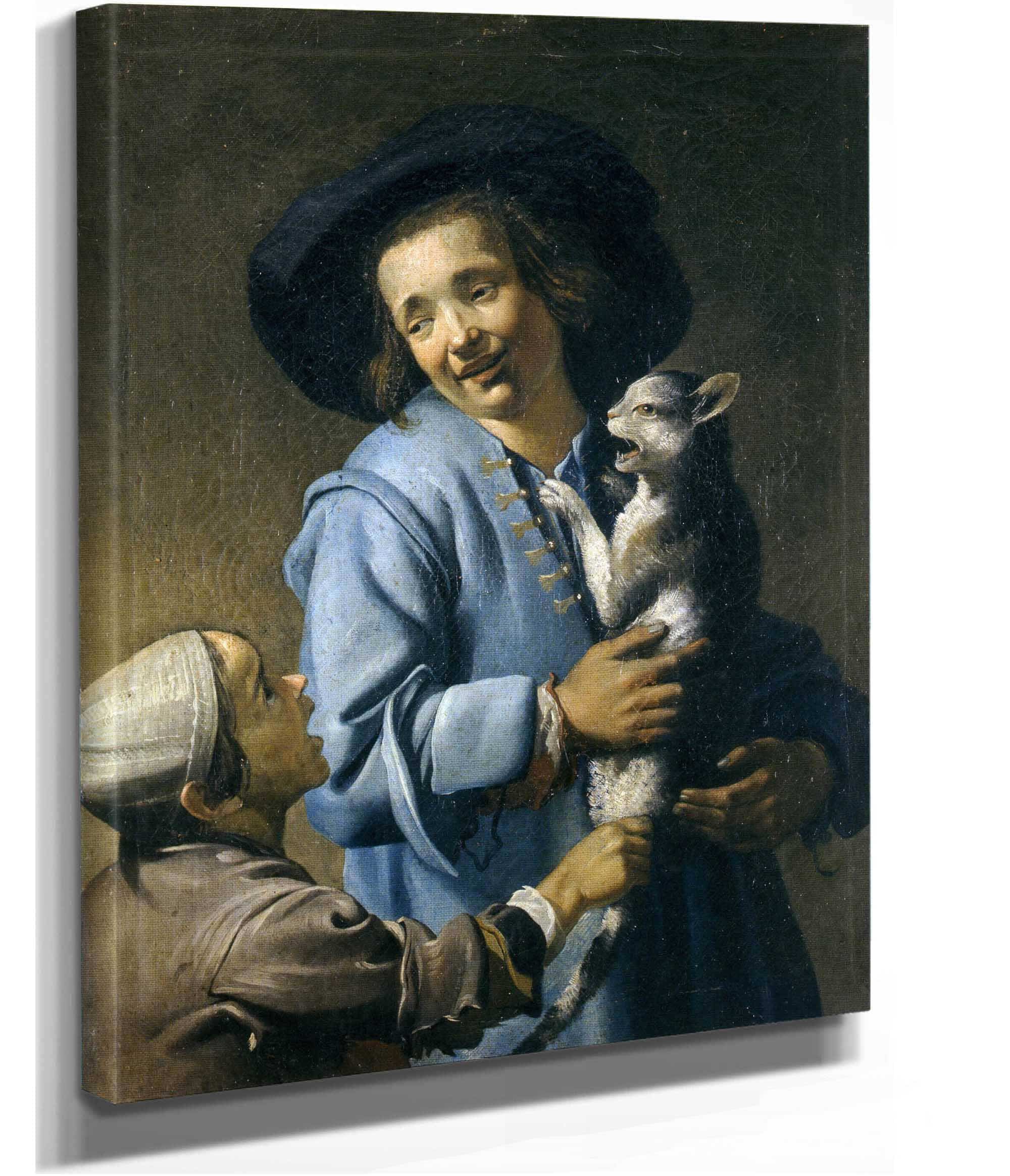 Youths Playing With The Cat by Abraham Bloemaert - Image 2