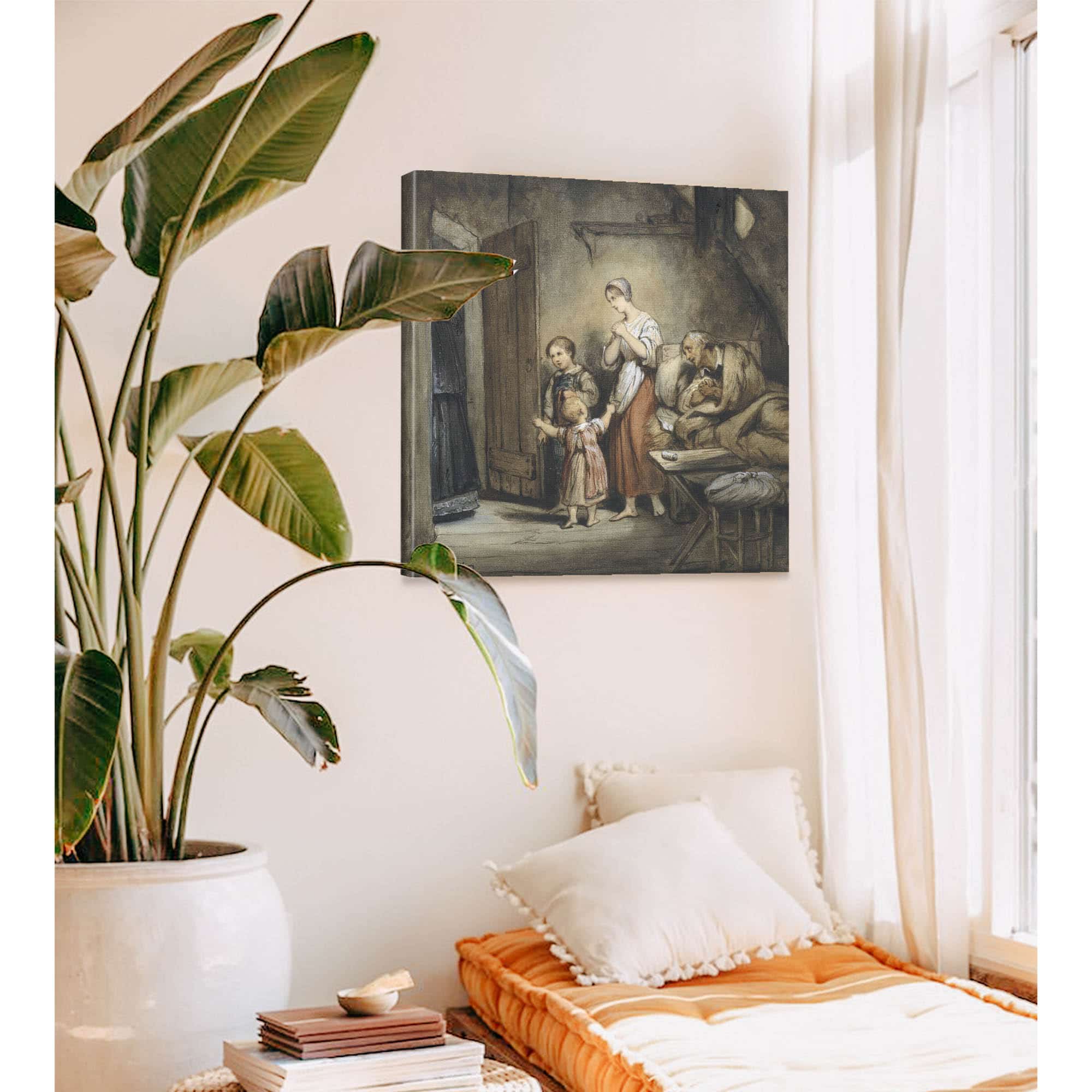 Zieke Man In Bed Met Naast Hem Een Vrouw En Twee Kinderen by Ary Scheffer - Image 2
