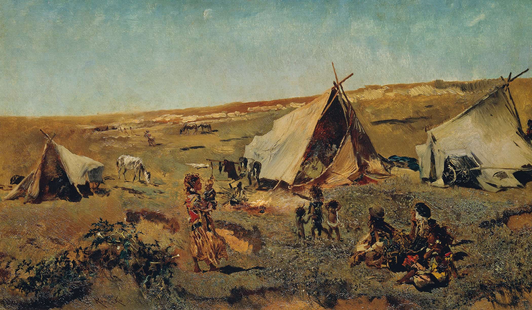 Zigeunerlager In Der Puszta by Anton Romako - Image 2