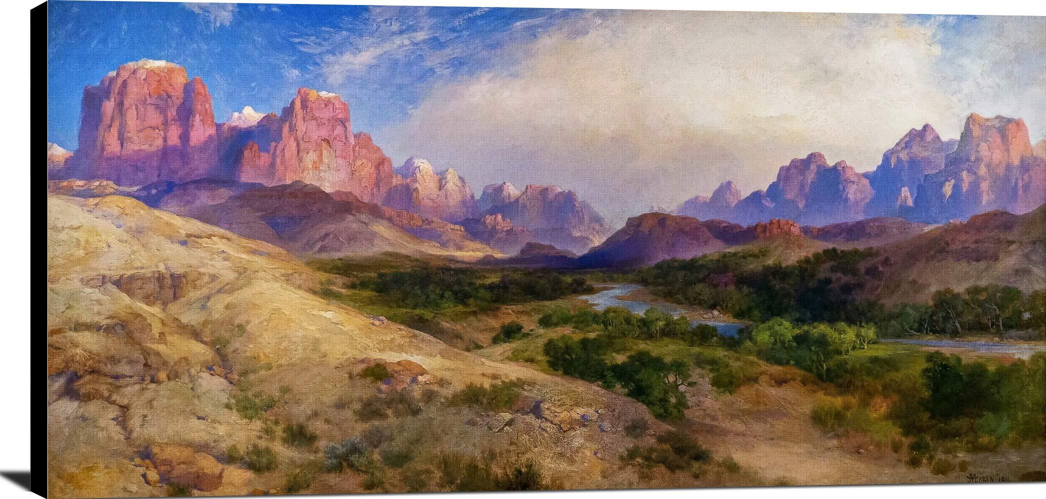 Zion Valley, South Utah Painting Thomas Moran Canvas Art - Image 2