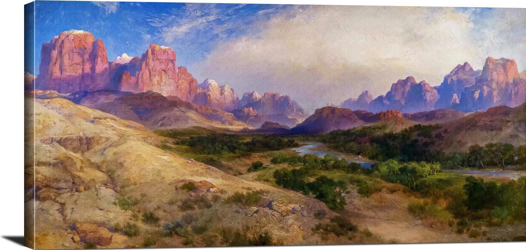 Zion Valley, South Utah Painting Thomas Moran Canvas Art - Image 3